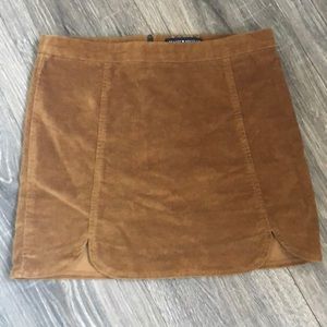 light brown cotton mini skirt
